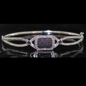 Black & White Diamond Accented Cuff Bracelet